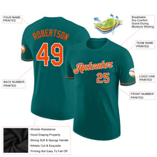 Load image into Gallery viewer, Custom Aqua Orange-White Performance T-Shirt