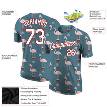 Load image into Gallery viewer, Custom Aqua White-Red Christmas 3D Performance T-Shirt