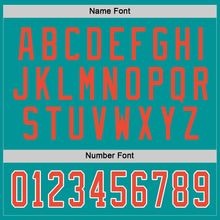 Load image into Gallery viewer, Custom Aqua Orange-White Hockey Jersey