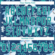 Load image into Gallery viewer, Custom Teal Teal-White 3D Pattern Design Sharks Authentic Baseball Jersey