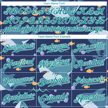 Load image into Gallery viewer, Custom Teal Teal-White 3D Pattern Design Sharks Authentic Baseball Jersey