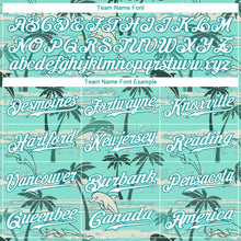 Load image into Gallery viewer, Custom Teal White-Teal 3D Pattern Design Hawaii Palm Trees Authentic Baseball Jersey