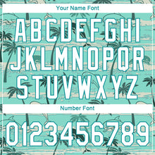 Load image into Gallery viewer, Custom Teal White-Teal 3D Pattern Design Hawaii Palm Trees Authentic Baseball Jersey