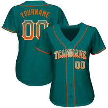 Load image into Gallery viewer, Custom Teal Orange-White Authentic Drift Fashion Baseball Jersey
