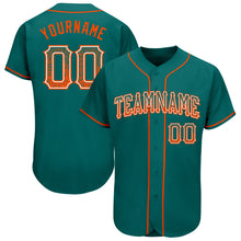 Load image into Gallery viewer, Custom Teal Orange-White Authentic Drift Fashion Baseball Jersey