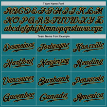 Load image into Gallery viewer, Custom Teal Black-Old Gold Authentic Baseball Jersey