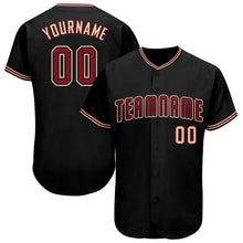 Load image into Gallery viewer, Custom Black Crimson-City Cream Baseball Jersey