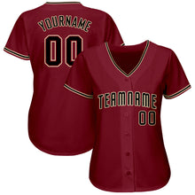 Load image into Gallery viewer, Custom Crimson Black-City Cream Baseball Jersey