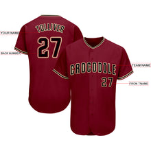 Load image into Gallery viewer, Custom Crimson Black-City Cream Baseball Jersey