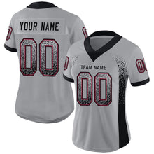 Load image into Gallery viewer, Custom Light Gray Black-Cardinal Drift Fashion Football Jersey