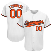 Load image into Gallery viewer, Custom White Orange-Black Baseball Jersey
