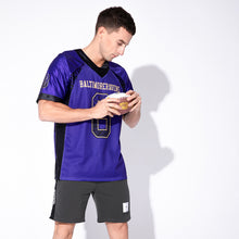 Load image into Gallery viewer, Custom Purple Black-Old Gold Drift Fashion Football Jersey