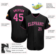 Load image into Gallery viewer, Custom Black Pink-White Authentic Baseball Jersey