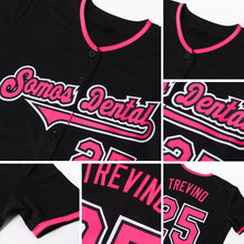 Load image into Gallery viewer, Custom Black Pink-White Authentic Baseball Jersey