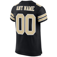 Load image into Gallery viewer, Custom Black Vegas Gold-White Mesh Authentic Football Jersey