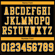 Load image into Gallery viewer, Custom Black Gold-White Mesh Authentic Football Jersey