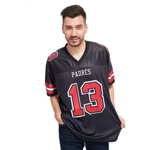 Load image into Gallery viewer, Custom Black Red-White Mesh Authentic Football Jersey