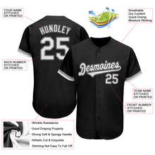 Load image into Gallery viewer, Custom Black White-Gray Authentic Baseball Jersey