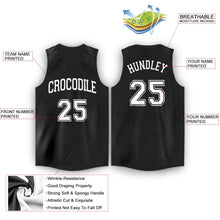 Load image into Gallery viewer, Custom Black White V-Neck Basketball Jersey