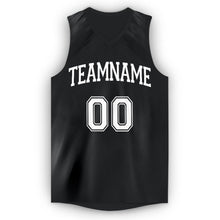 Load image into Gallery viewer, Custom Black White V-Neck Basketball Jersey