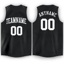Load image into Gallery viewer, Custom Black White Round Neck Basketball Jersey