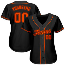 Load image into Gallery viewer, Custom Black Orange Authentic Baseball Jersey