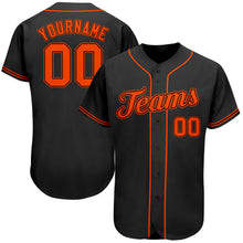 Load image into Gallery viewer, Custom Black Orange Authentic Baseball Jersey