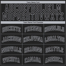 Load image into Gallery viewer, Custom Black Black-Gray Authentic Baseball Jersey