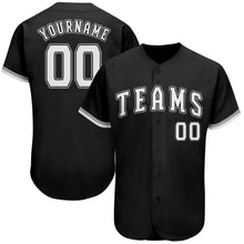 Load image into Gallery viewer, Custom Black White-Gray Authentic Baseball Jersey