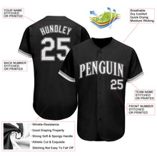 Load image into Gallery viewer, Custom Black White-Gray Authentic Baseball Jersey