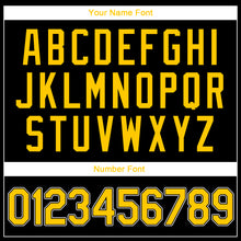 Load image into Gallery viewer, Custom Black Gold-White Authentic Throwback Rib-Knit Baseball Jersey Shirt