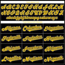 Load image into Gallery viewer, Custom Black Gold-White Authentic Throwback Rib-Knit Baseball Jersey Shirt