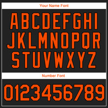 Load image into Gallery viewer, Custom Black Orange-Black Authentic Throwback Rib-Knit Baseball Jersey Shirt