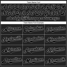 Load image into Gallery viewer, Custom Black Black-Gray Authentic Throwback Rib-Knit Baseball Jersey Shirt