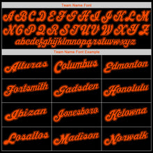 Load image into Gallery viewer, Custom Black Orange-Black Authentic Baseball Jersey