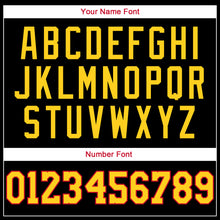 Load image into Gallery viewer, Custom Black Gold-Red Round Neck Rib-Knit Basketball Jersey