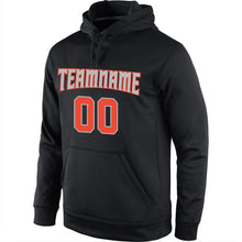 Load image into Gallery viewer, Custom Stitched Black Orange-Gray Sports Pullover Sweatshirt Hoodie