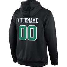 Load image into Gallery viewer, Custom Stitched Black Kelly Green-White Sports Pullover Sweatshirt Hoodie