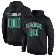Load image into Gallery viewer, Custom Stitched Black Kelly Green-White Sports Pullover Sweatshirt Hoodie