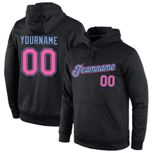Load image into Gallery viewer, Custom Stitched Black Pink-Light Blue Sports Pullover Sweatshirt Hoodie