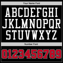 Load image into Gallery viewer, Custom Stitched Black Red-White Sports Pullover Sweatshirt Hoodie