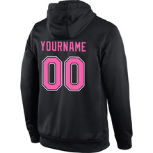Load image into Gallery viewer, Custom Stitched Black Pink-White Sports Pullover Sweatshirt Hoodie