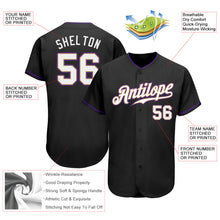 Load image into Gallery viewer, Custom Black White-Purple Authentic Baseball Jersey