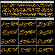 Load image into Gallery viewer, Custom Black Black-Gold Authentic Baseball Jersey