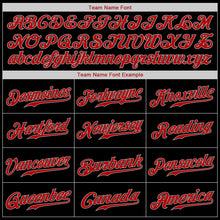 Load image into Gallery viewer, Custom Black Red-Gray Authentic Baseball Jersey