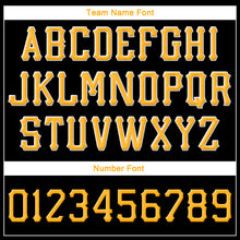 Load image into Gallery viewer, Custom Black Gold-White Stitched Adjustable Snapback Hat