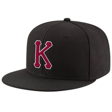 Load image into Gallery viewer, Custom Black Crimson-White Stitched Adjustable Snapback Hat