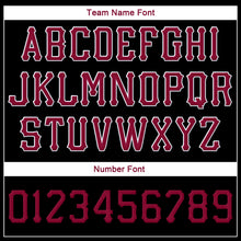 Load image into Gallery viewer, Custom Black Crimson-White Stitched Adjustable Snapback Hat