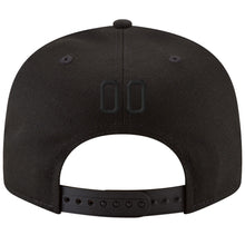 Load image into Gallery viewer, Custom Black Black-Powder Blue Stitched Adjustable Snapback Hat