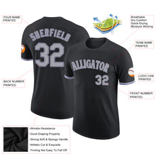 Load image into Gallery viewer, Custom Black Gray-Purple Performance T-Shirt